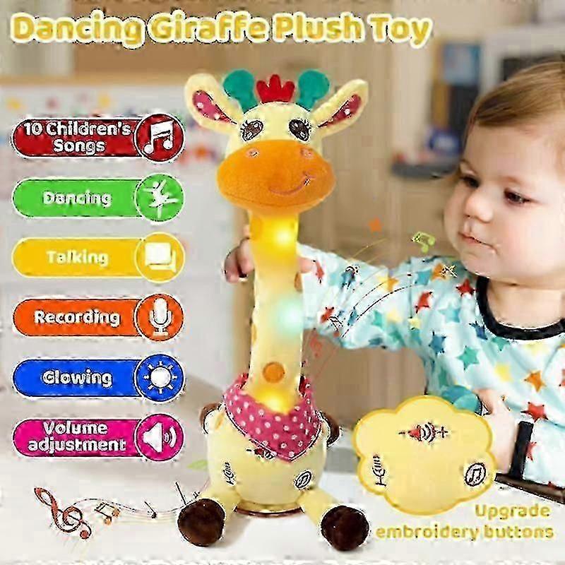 Musikalische Giraffe Spielzeug, Tanzende singende Giraffe Plüsch, Wiederholt was du sagst, Interaktives Spielzeug Giraffe Kuscheltier 26s