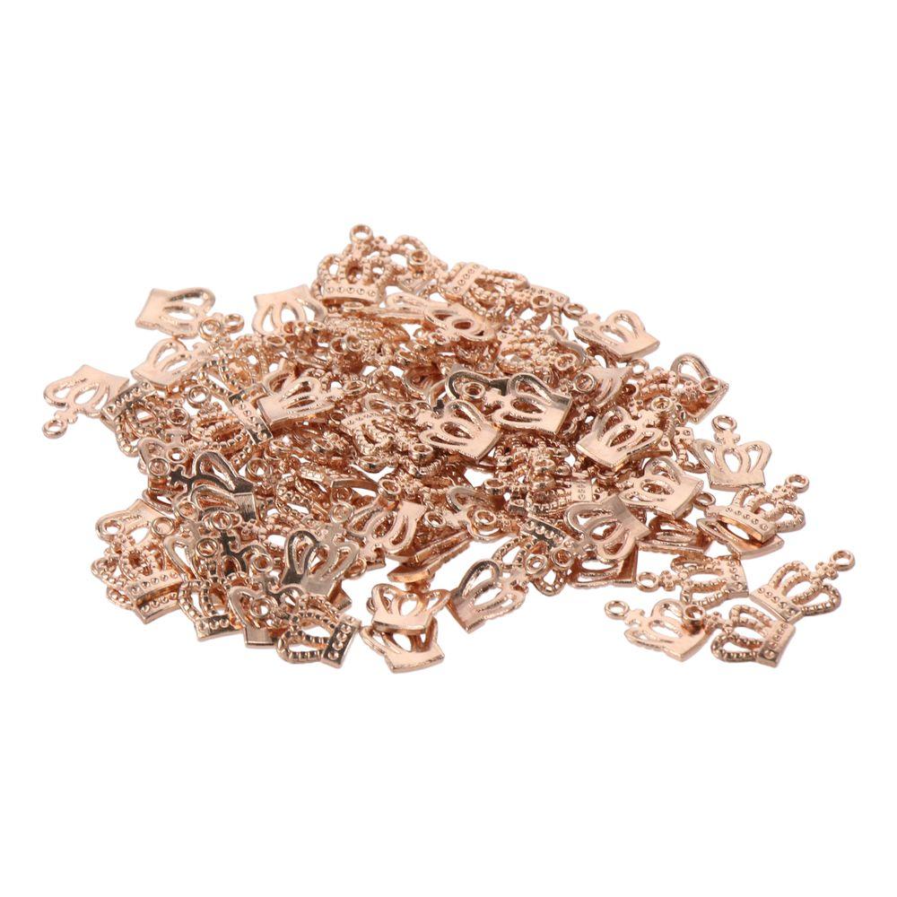

100 шт., золотые полые подвески с короной, 3D мини-подвески с короной для аксессуаров для разъемов