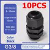 10Pcs Waterproof Cable Gland NPT 1/4 NPT 1/2 NPT 3/8 American Nylon Cable Joint Black Flame-retardant 4-25mm Wire Connector IP68