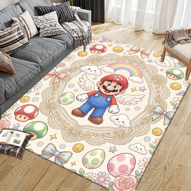 Mario Retro Area Rug, Mario Fan Cozy Carpet, Perfect Gift.chl