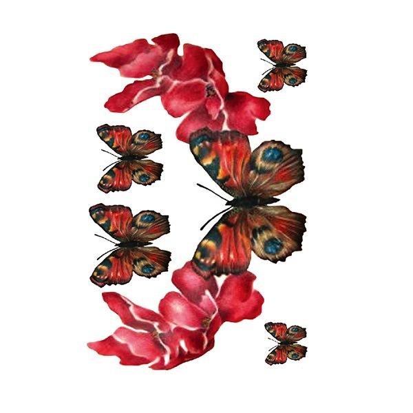 Flower Arm Tattoo Sticker Large Flower Red Rose Body English Arm Chest Cover Waterproof Simulation Tattoo Sticker