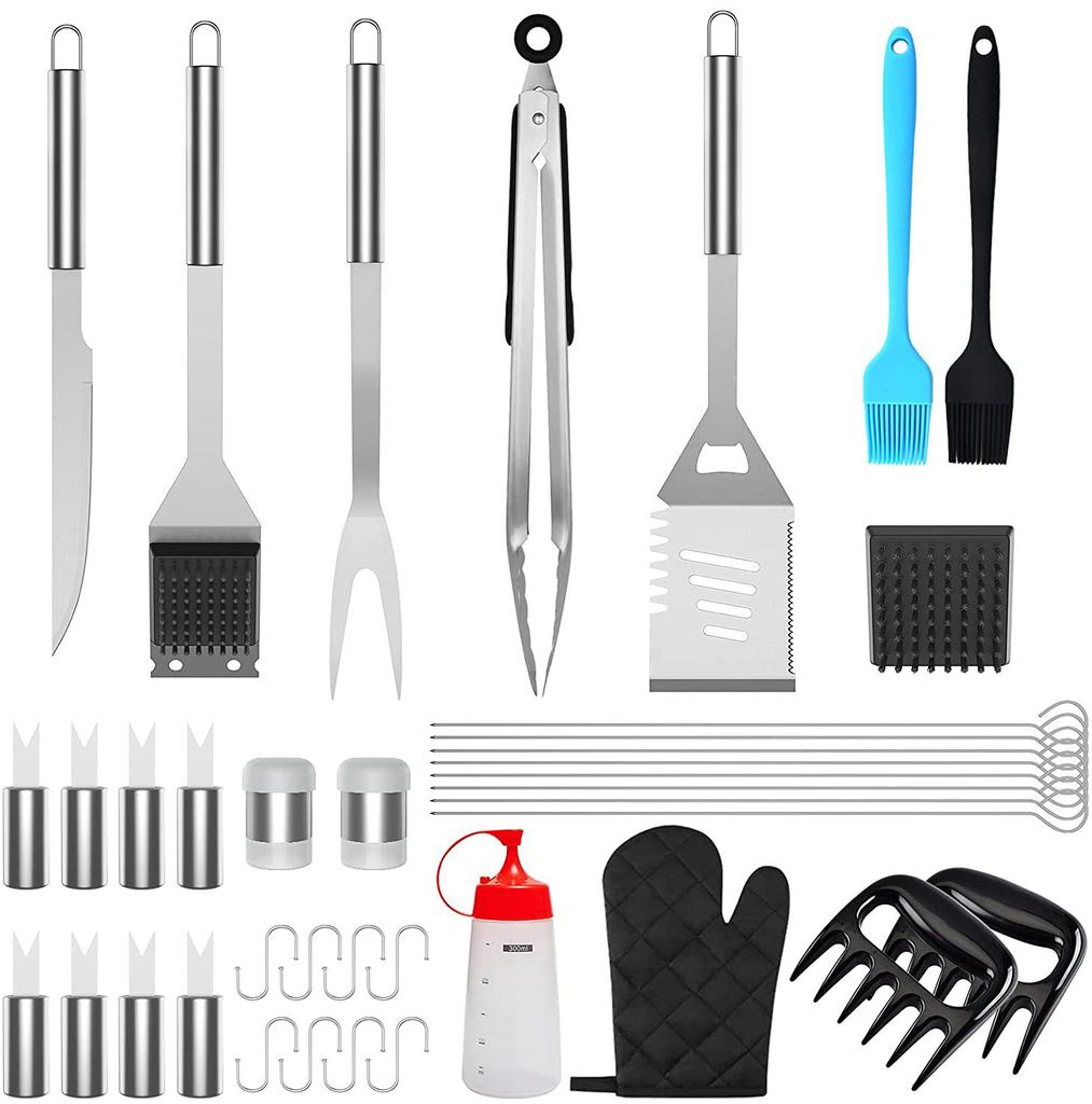 25-piece & 39-piece Sets Stainless Steel Handle Outdoor Kitchen Grill Set Barbecue Accessories BBQ Tool with Oxford Cloth Case