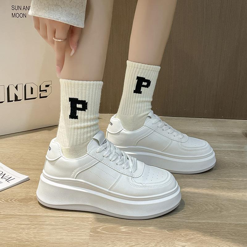 Little White Shoes Women's 2025 New Student Light Casual Versatile Board Shoes Trend Ins Sports Style Platform Single Shoes