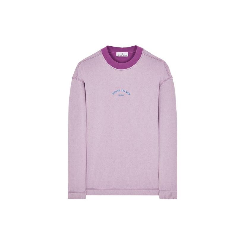 

Stone Island Ss23 Marina Series Round Neck Letter Print Casual Loose Sweatshirt Men sweatshirt Magenta 7815652X2-V0045 L