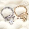 Ladies Bracelet Watch LOVE Alloy Quartz Watch Flower Ornament Tonyva Dress Watch Ladies Exquisite Casual Watch
