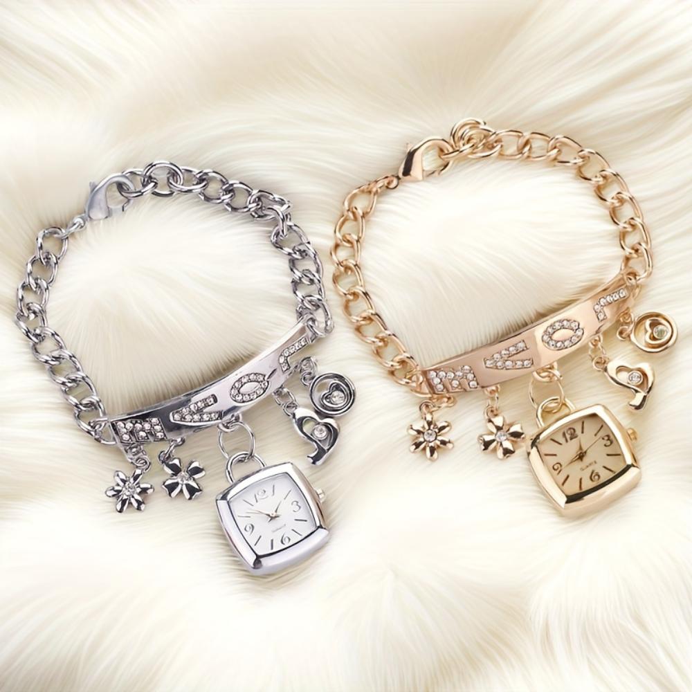 Ladies Bracelet Watch LOVE Alloy Quartz Watch Flower Ornament Tonyva Dress Watch Ladies Exquisite Casual Watch