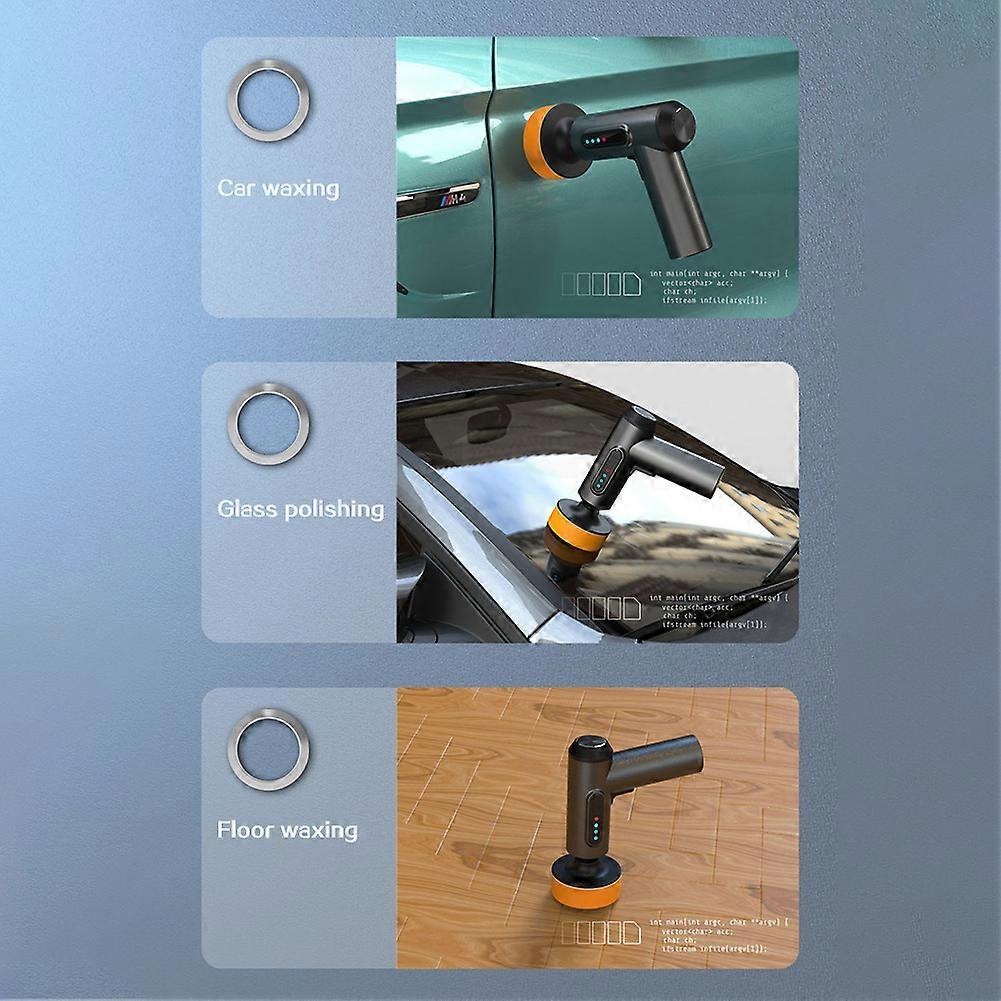 Cordless Car Polisher 4000mAh Rechargeable Polisher with 3pcs Polishing Accessories For Floor, Car Waxing, Glass Polishing