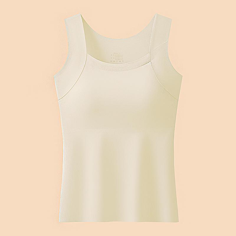 Women's Seamless Moisturizing Warm Vest - Autumn/Winter Base Layer with Fixed Cup