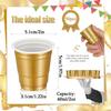 50pcs Plastic Shot Glasses Disposable Shot Cups Mini 2oz Party Cups Golden Water Cups Unbreakable Plastic Drinking Glasses Plastic Beer Cup
