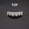 HipHop CZ Teeth Set For Unisex Top Bottom Mouth Gold  Color Teeth Tooth Cap Removable Dental Fashion Jewelry