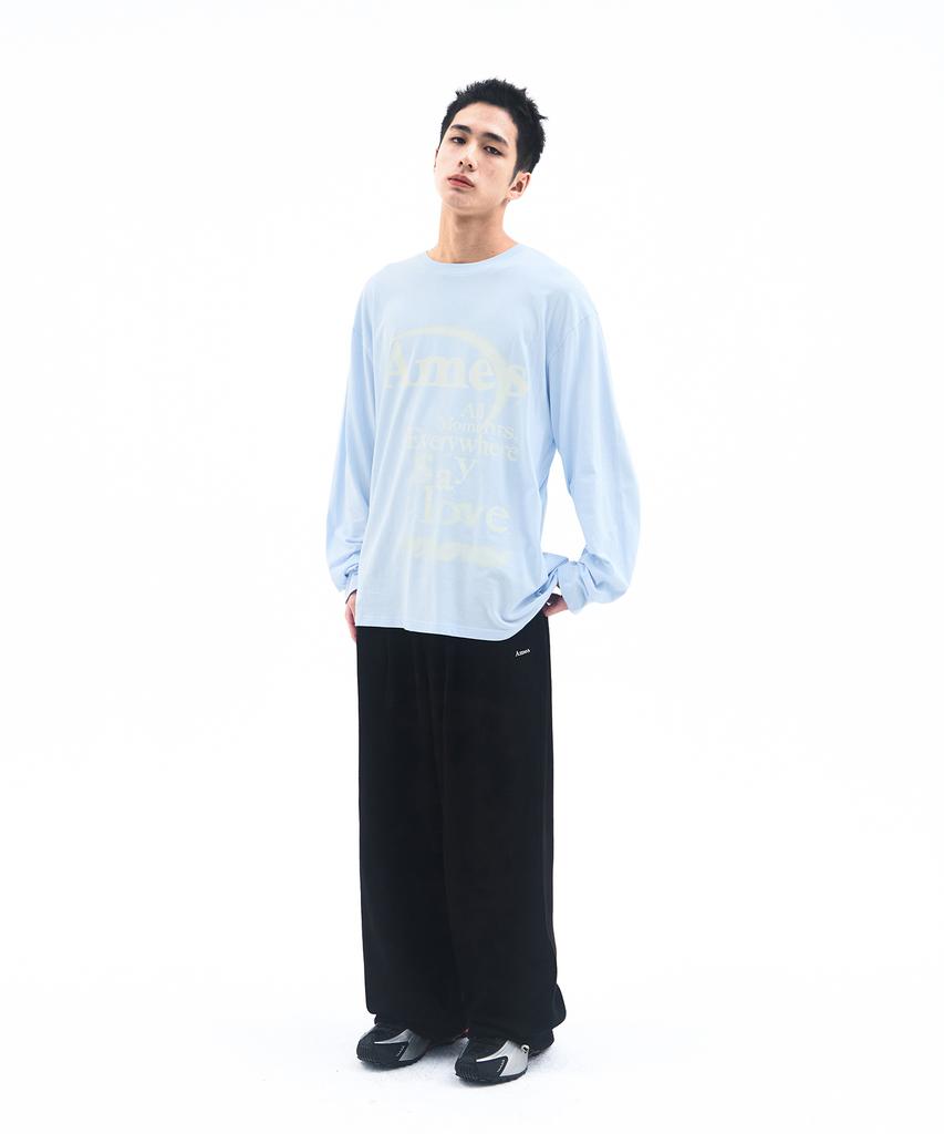 AMES-WORLDWIDE Basic Small Logo Sweat Pants Navy