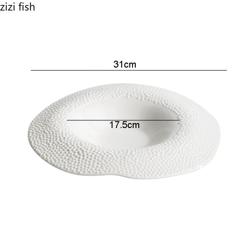 Creative Ceramic Dinner Dish Steak Plate Home Furnishing Irregular Shape Tableware Dessert Trays Creative Tableware Pasta Plates