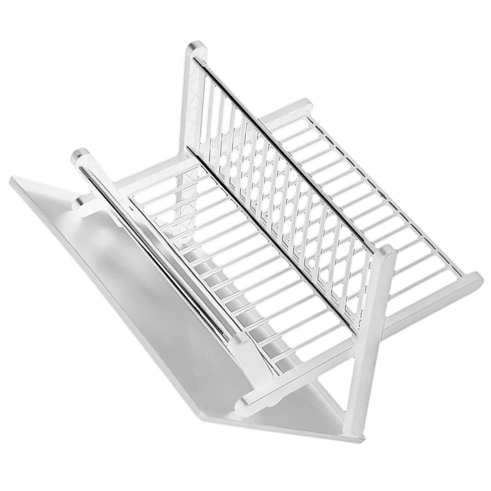 

Kitchen Drying Rack Folding Cup Plate Drainer Rack Dish Utensil Storage Rack Tableware Drying Holder with Drip Tray