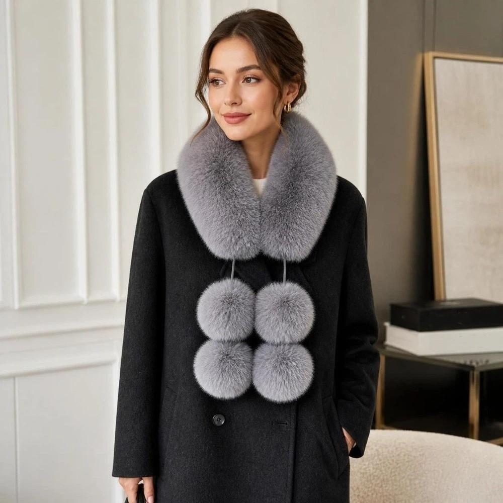 Magnetic Buckle Winter Scarves Thicken Neck Warmer Collar Fashion Furry Scarves Autumn Winter