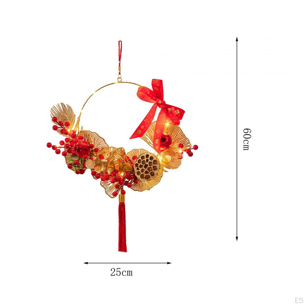 Chinese Year Decorations Spring Festival Decor with Tassel Door Wreath Garland for Bedroom