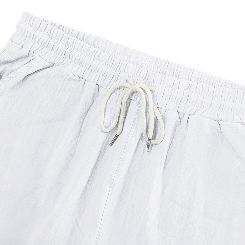 Men's American Style Multi-Pocket Cargo Shorts - Casual Loose Linen Drawstring Five-Point Pants.