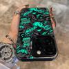 Black Comic Style Phone Case For iPhone 14 Pro Max Plus 16 15 11 12 13 Pro Max Mini X XS XR 7 8 Plus SE  Shockproof Cover