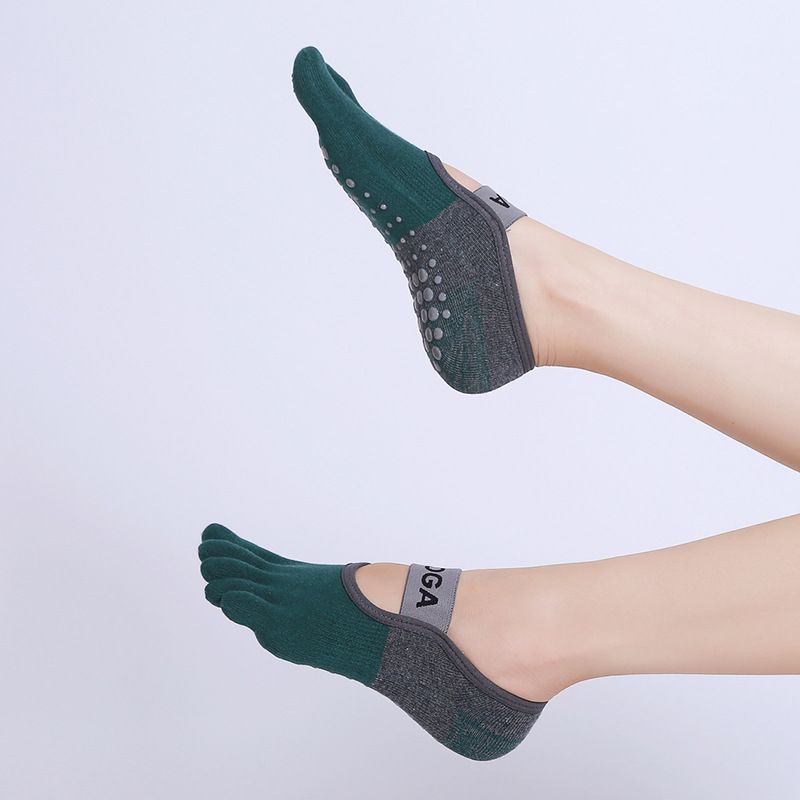 

[Новый стиль] Экспортный трансграничный ремешок на пять пальцев Женский для йоги Чистый хлопок Разделение пальцев Бег Dark green