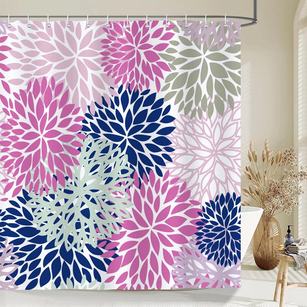 Waterproof Polyester Colorful Shower Curtain Modern Color Print For Bathroom Curtain Long 180*200Cm Shower Curtains Cortina