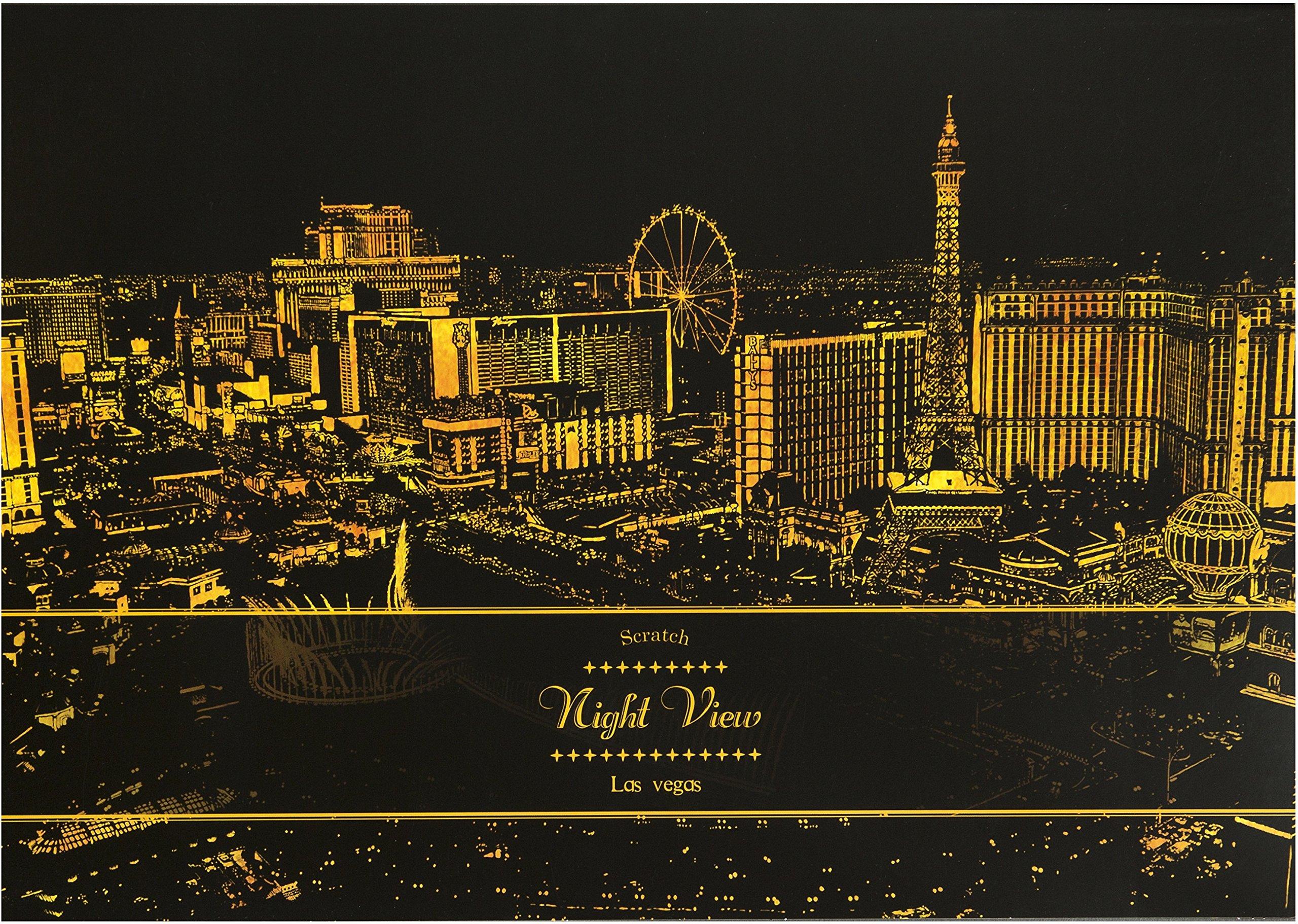 

Lago Designs Scratch Night View Las Vegas 1 скретч-лист с рисунком 1 чистый скретч-лист 1 скребок Японский NV-LVS + + [Оригинальный продукт]