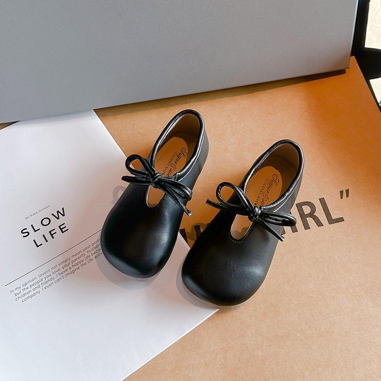 Girls' foreign style small leather shoes 2025 spring new children's girls princess shoes baby bow Mary Jane single shoes