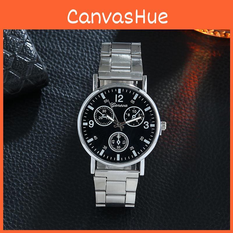 Men's Casual Blue Light Three-eyed Steel Strap Watch Quartz Movement Fashionable Gift Wholesale