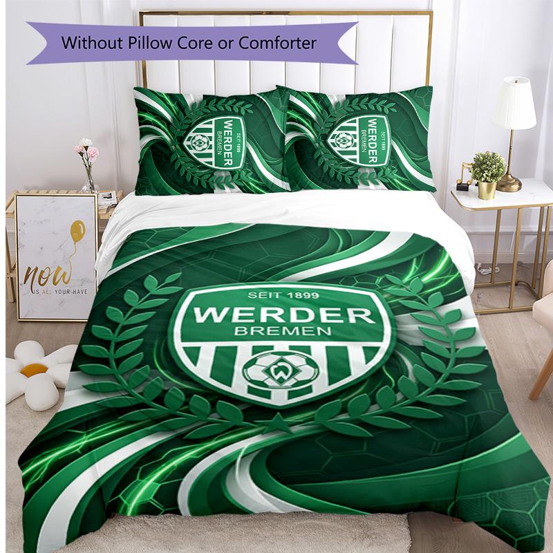 Set Lenzuola 3 Pezzi Stampato Werder Bremen, Comodo Set Copripiumino per Camera da Letto Amico della Pelle