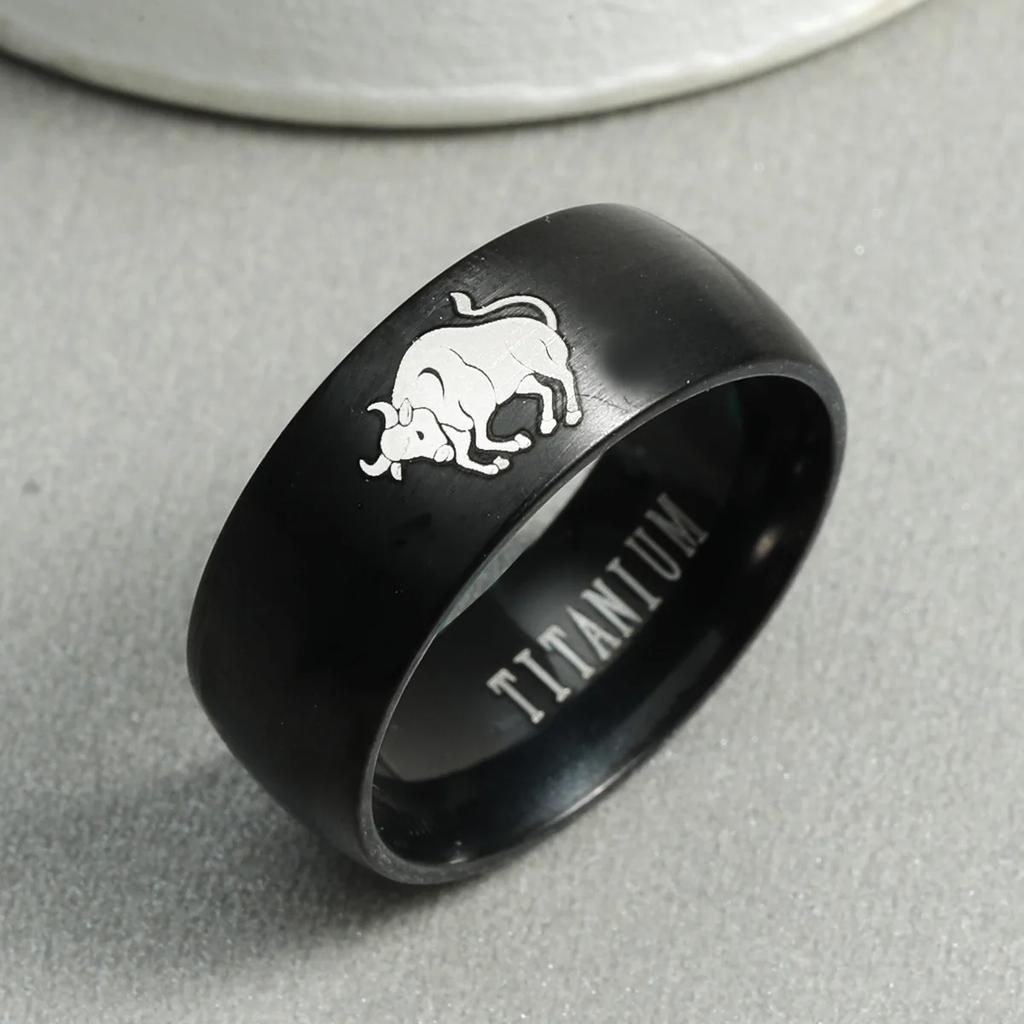 12 Zodiac Sign Stainless Steel Ring - Fashion Charm for Aries Taurus  Adjustable Unisex Friendship  Accessory