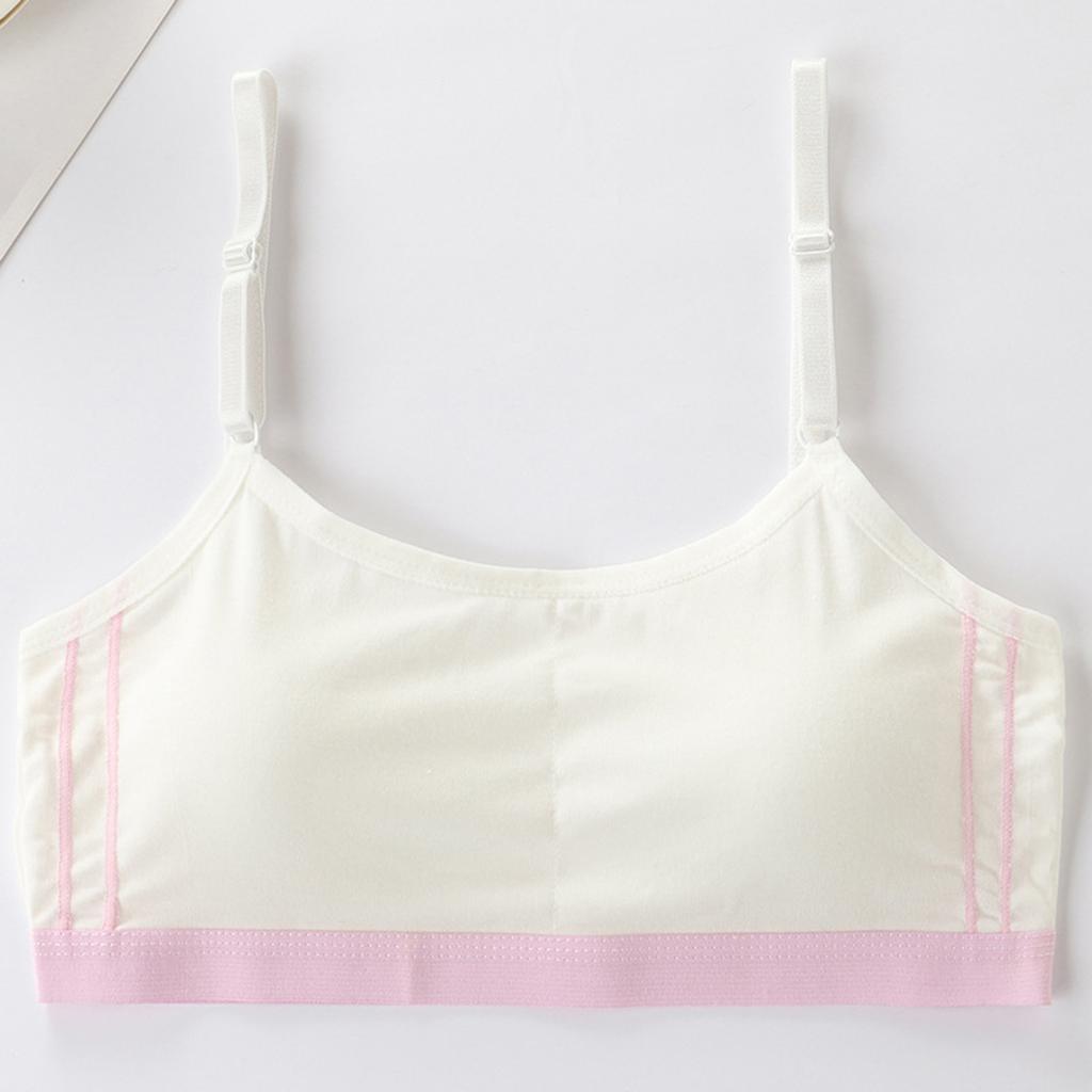 Adjustable Shoulder Strap Sports Bra For Girls (10-14 Years Old) With Fixed Cup