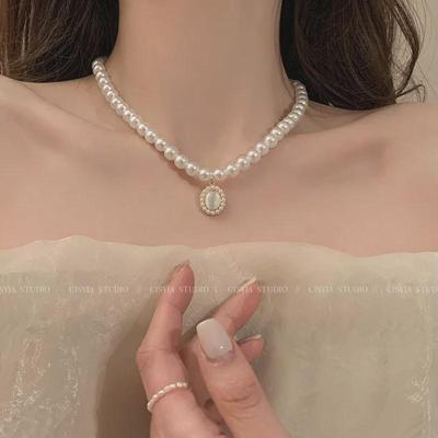 Raffiniertes Katzenaugen-Perlen-Schlüsselbein-Halsband - Luxuriöses & Vielseitiges Damen-Pullover-Accessoire