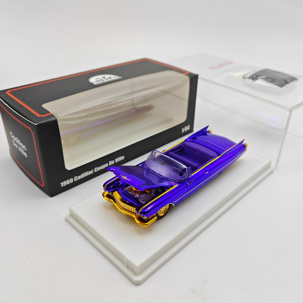 Mechanic 1:64 Cadillac Deville 1960 Gold Wheel Diecast Collection Car Model