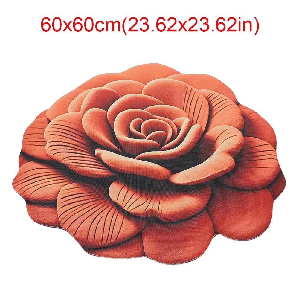 Special-shaped Sunflower Carpet Soft Absorbent Flower Carpet 60x60cm Non-slip Door Gasket for Living Room Tea Table Bedside