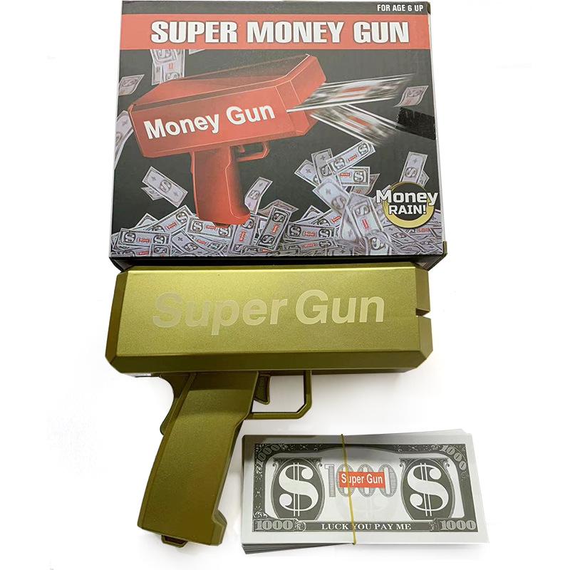 New Peculiar Squirt Money Gun Toy Money Gun Paper Money Squirt Money Gun Party Game Wedding Shooting Money Black Box