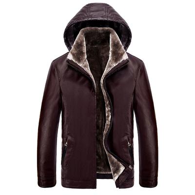 Winter Men's Leather Jacket Haining Leather Jacket Youth Fleece Thickened Fashion Men's Jacket