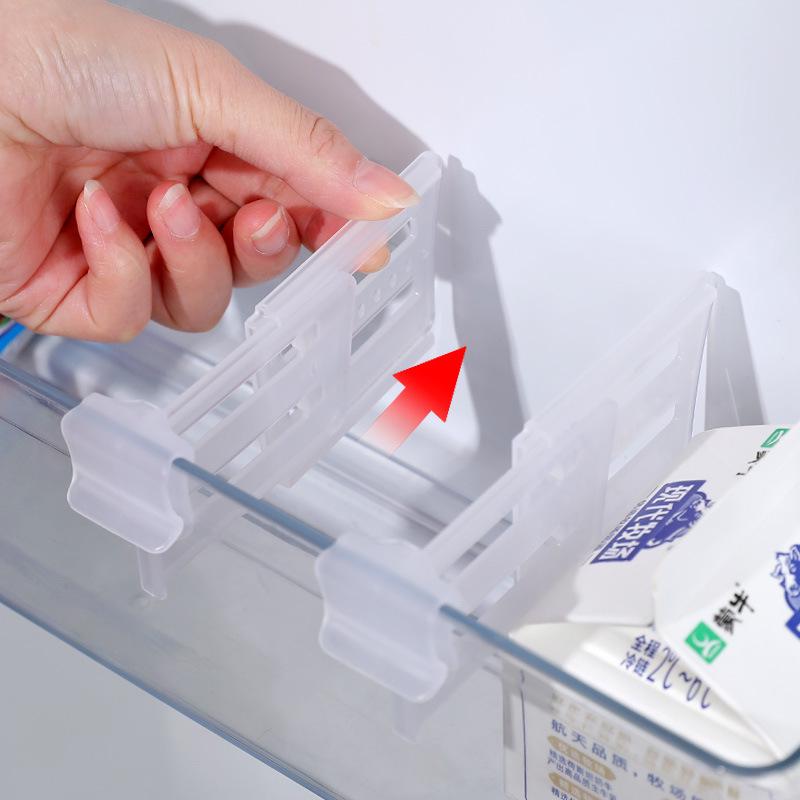 Adjustable Refrigerator Door Organizer: Creative Plastic Divider Board for Home Storage.