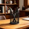 yangyizhi Metal Pen Holder, Nordic Desk Organizer for Makeup Brushes, Anti-Rust Multifunctional Storage Basket Pencils Office Supplies