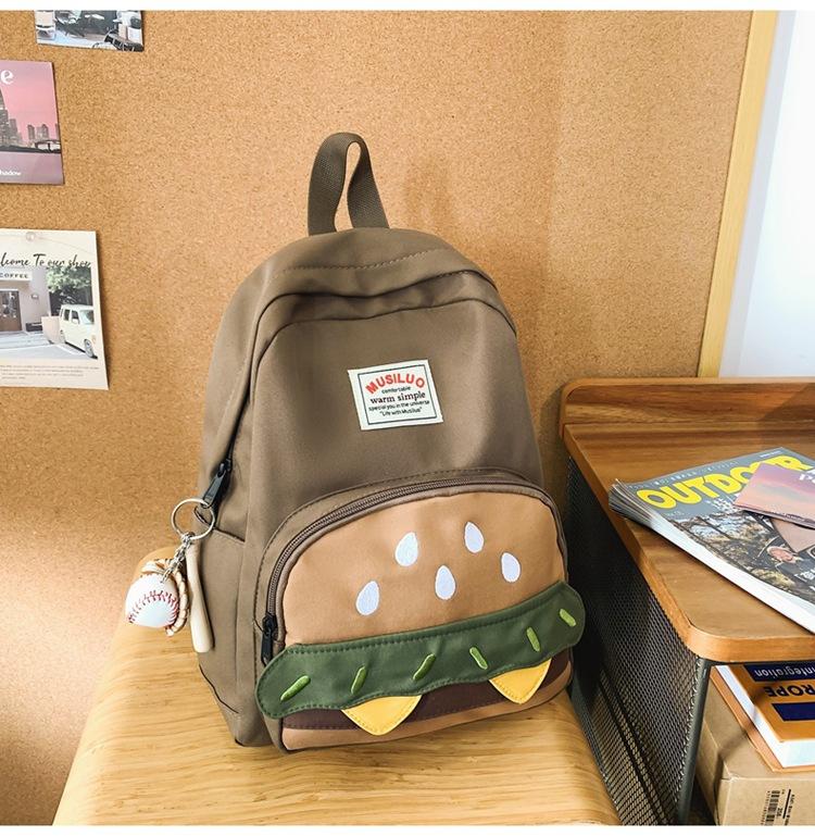 Schoolbag Backpack Girl Internet Celebrity 1011 New Cute Cartoon Student Small Backpack Sweet Wind Campus Burger Small Schoolbag