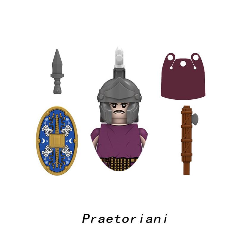 Medieval Ancient Military Figures Series Legion Flag Bearer Trumpeter Crossbowman Centurion Infantry Model Building Blocks Toys