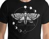 Goth Moth Shirt, Cottagecore Shirt, Bug Shirt, Aesthetic Tshirt, Insect Shirt, Moon Phase Shirt, Goblincore Clothing, Dark Academia Shirt