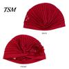 Winter Hat Women Good Stretch Wind-proof Tear-resistant Anti-shrink Brimless Warm Sequin Trim Flower All Match Turban Fashion Accessory Lady Beanie