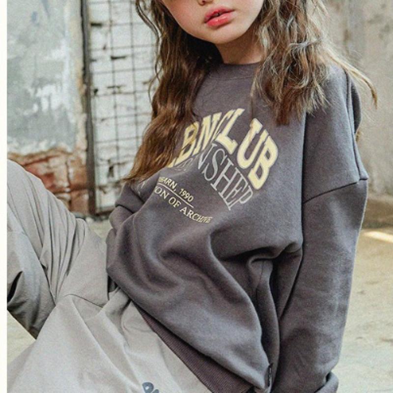 Olivan Lattering Logo Sweatshirt Anthrazit