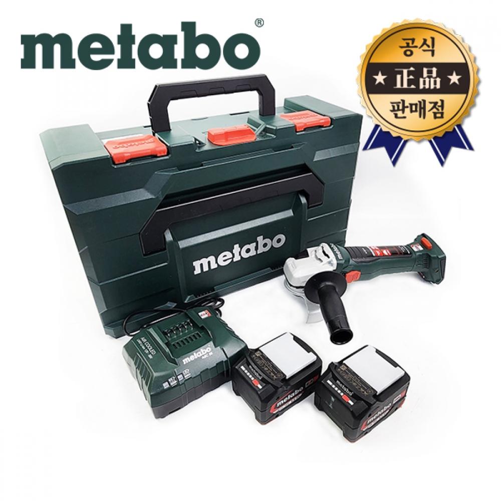 

Metabo Grinder W 18 LT BL 11 125 5 дюймов 5,2 Ач 2 аккумулятора 18 В Шлифование Резка