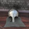 Steel Chainmail Norman Nasal Helmet – Medieval Warrior Knight LARP Armor,