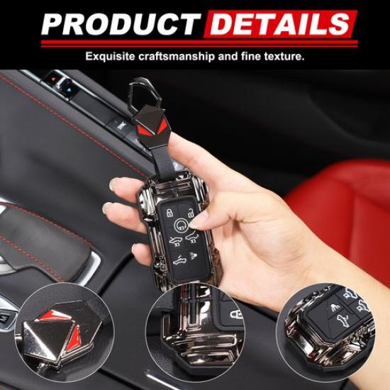 Black Alloy Smart Key Fob Case Shell Cover For Corvette C8 -25