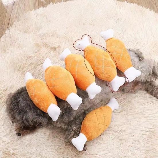 Dog Toy Chicken Legs Shape with Sound Design Squeaky Toy Soft
