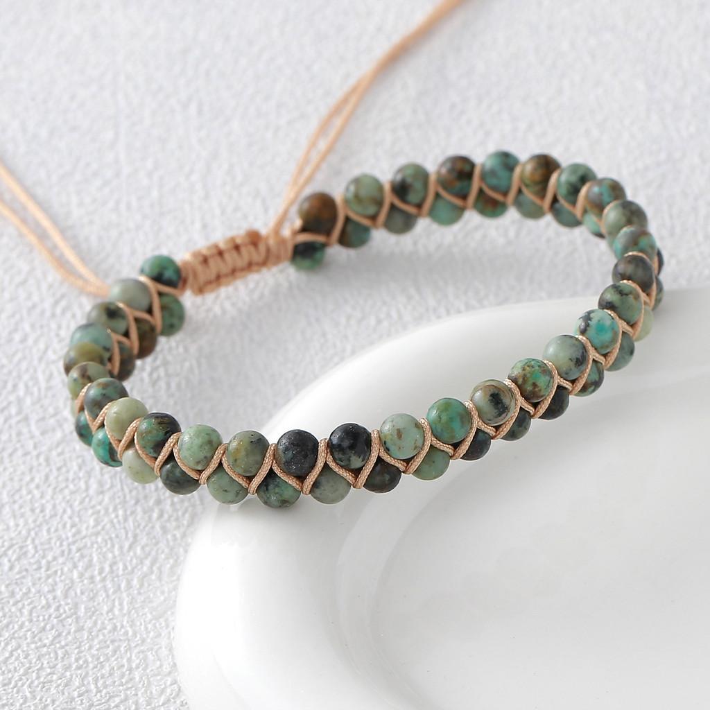 Natural Agate Beaded Hand Chain With Geometric Design For Yoga And Gift Giving