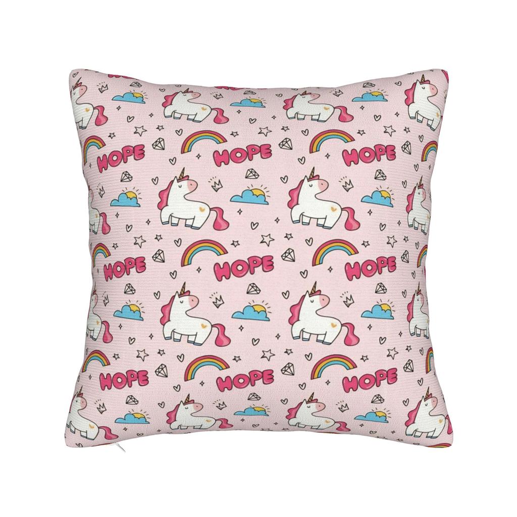 Candy Unicorn Party Pillow Cover Morden Pillow Case For Sofa Car Home Decor Comfy Cushion Cover Birthday Present