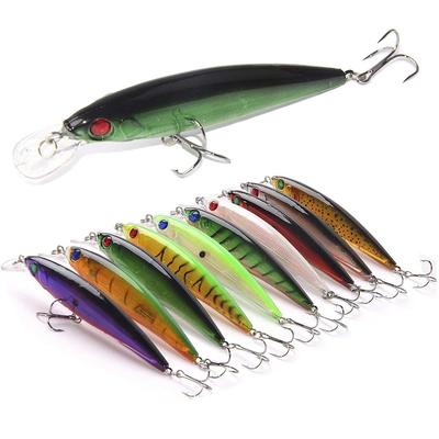 10Pcs/8Pcs Hard Fishing Lures Baits Minnow Lures Bass CrankBait Set LifeLike Swimbait Deep Diving Sinking Lures with Treble Hook