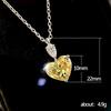Sparkling Yellow Heart Pendant Necklace Elegant Love Design Dainty Clavicle Chain for Women for Daily Wear Party and Gift