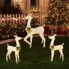 Christmas Stake Decorations 3 Pieces Weatherproof LED Light Outdoor Reindeer Christmas Yard Decoration For Family Home Holiday